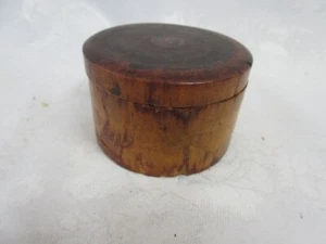 Vintage Bird's Eye Maple Round Hinged Box, 2.25" Tall by 3.25" Across Base, VGC! - Picture 1 of 11