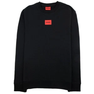 Hugo Mens Sweatshirt Diragol 212 Cotton Terry Crew Neck Sweat in Black - Picture 1 of 8