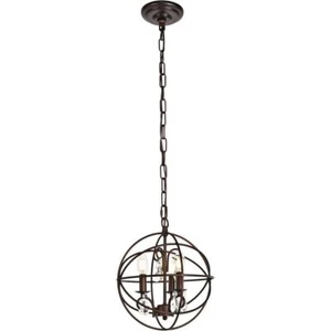 Chandelier Globe Orb Dark Copper Brown Pendant Dining Room Kitchen Ceiling Light - Picture 1 of 6