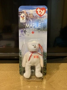 Maple the Bear - 1996 McDonalds Ty Beanie Baby mit seltenen Fehlern 1993 Oakbrook Neu in Verpackung - Bild 1 von 4