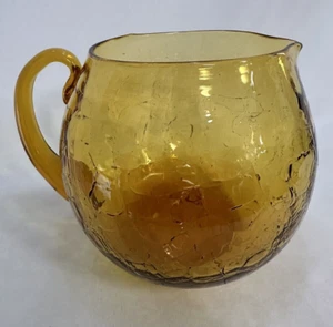 Blenko Glass ~ LARGE WHEAT CRACKLE PITCHER ~ Catalog #7116 - Picture 1 of 19