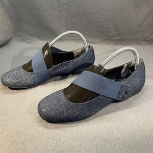 Ros Hommerson Shoe Ballet Flat Danish Denim Blue Shimmer Comfort Career 7.5-8? - Picture 1 of 14