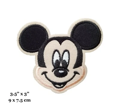 Mickey Mouse Cartoon Character Face Embroidered Iron On Patch - Image 1 of 2