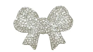 Strass Schleife, Stil # APPL12, Farbe # SILBER - klassisches Silber [einzeln erhältlich] - Bild 1 von 1