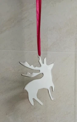 Aufhänger Rentier, Reindeer, Hirsch, Weihnachtsdeko, Edelstahl, 12 cm - Bild 1 von 4
