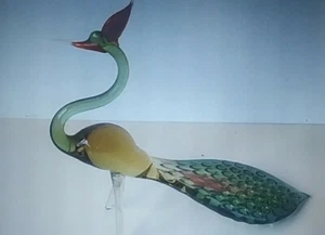 1980 Vintage PEACOCK figurine. Glass decor of the USSR. Peacock - Picture 1 of 6
