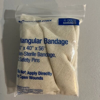 FIRST AID ONLY 4-002B Triangular Bandage,Muslin Blend 39N975 FIRST AID ONLY 4-00 - Image 1 of 2