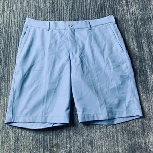 Peter Millar Shorts Mens 34 Blue Salem Performance Wicking Stretch Golf CC logo - Picture 1 of 15