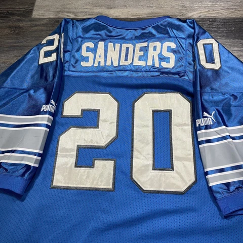 Vintage Authentic Puma NFL Detroit Lions Barry Sanders Embroidered Jersey Sz 60 Cover