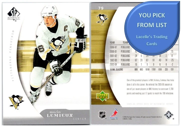 2005-06 Upper Deck SP Authentic NHL Hockey Cards - U-Pick From List - Image 1 of 1