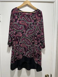 Blusa túnica relajada cachemira manga 2X 3/4 Catherine’s Top para mujer - Imagen 1 de 5