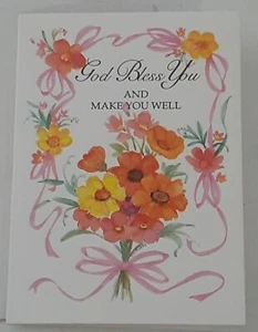 Tarjeta de felicitación y envidio vintage de Marian Heath sin usar ~ Que Dios te bendiga... ponte bien - Imagen 1 de 4