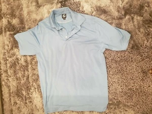 FJ FootJoy Mens Blue Striped Golf Polo Shirt XL Short Sleeve Collared EUC - Picture 1 of 4