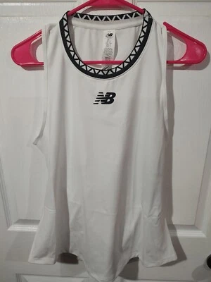 New Balance Tournament Tank Top Women's Tennis White  Woman's Fitted Size Large - Image 1 of 4