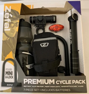 Novo Zefal Premium Cycle Pack Conjunto de 7 Peças Estrada À Frente e Leve Sem BPA Novo com etiquetas - Imagem 1 de 4