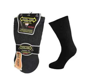 Calze diabetiche uomo piede grande extra larghe per gambe gonfie vestibilità comoda 11-14 - Foto 1 di 8