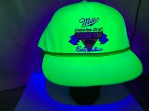 VTG Miller Genuine Draft Racing Team Lime Green Snapback Hat Cap Rusty Wallace