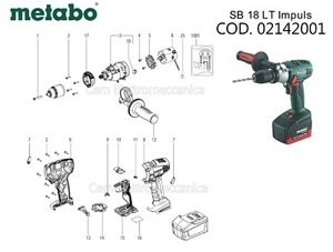 Ricambi originali per avvitatore METABO SB 18 LT Impuls codice - 02142001 motore - Zdjęcie 1 z 1