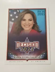DECISION 2022 MARIA SALAZAR #85 ELECTION DAY ICE BLUE 1/1  - Picture 1 of 3