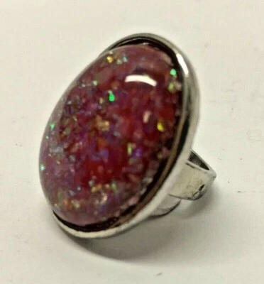 Anillo Grande Piedra Irridiscente Mancha CARNELIA Talla 7 EE. UU. O 17 Euro NUEVO Foto 1 de 3
