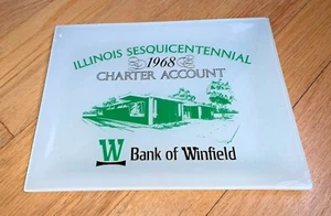 1968 WINFIELD ILLINOIS - BANK OF WINFIELD Bent Glass Dish SESQUICENTENNIAL - Picture 1 of 6