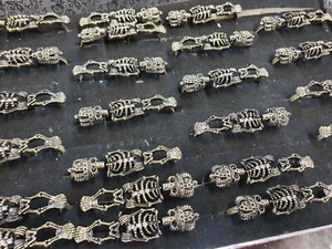 24x Wholesale Joblot Fashion Skeleton Antique Style Three Finger Rings - Picture 1 of 4