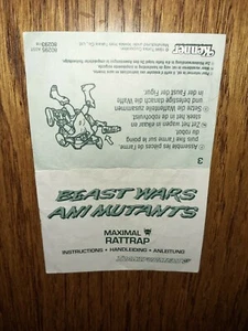 Notice Transformers Beast Wars Maximal Rattrap Ani Mutants B-6 no G1 G2  - Photo 1/1