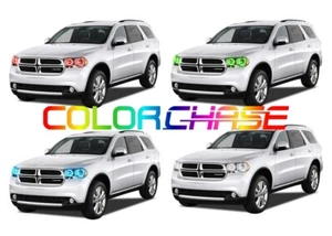 Color Chasing LED Headlight Flow Halo kit for Dodge Durango 11-13 - Picture 1 of 10