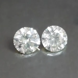 Par redondo de diamantes sueltos extraídos de tierra natural color H I blanco sin tratar 0,52 quilates - Imagen 1 de 3