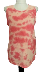 TIME AND TRU RELAXED FIT SLEEVELESS ORANGE TIE-DYE KNIT TANK TOP SZ M - Picture 1 of 9