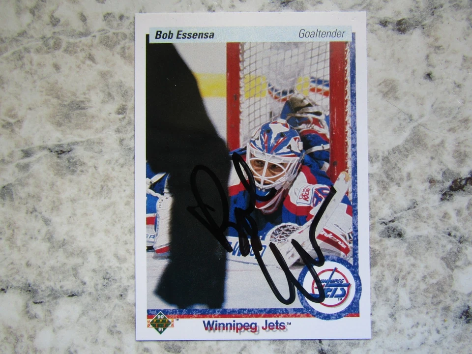 Winnipeg Jets Bob Essensa Signed Autographed 1990-91 Upper Deck Nr.Mint - Image 1 of 1