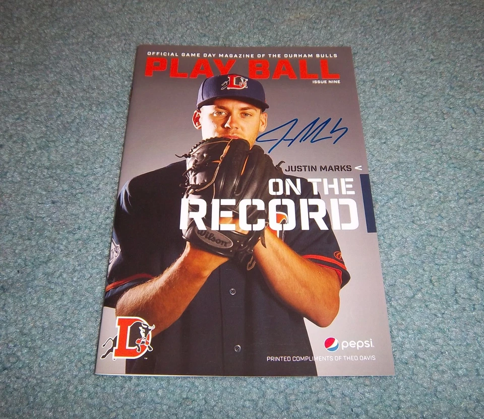 Tampa Bay Rays Justin Marks Signed Autographed Magazine Durham Bulls - Image 1 of 1
