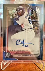 2024 Bowman Chrome Emil Morales - Dodgers - #CPA-EM 1st Auto Blue Raywave /150 - Picture 1 of 5