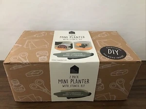 2 Pack Paint Your Own Mini Planter With Stencil Kit - Picture 1 of 3