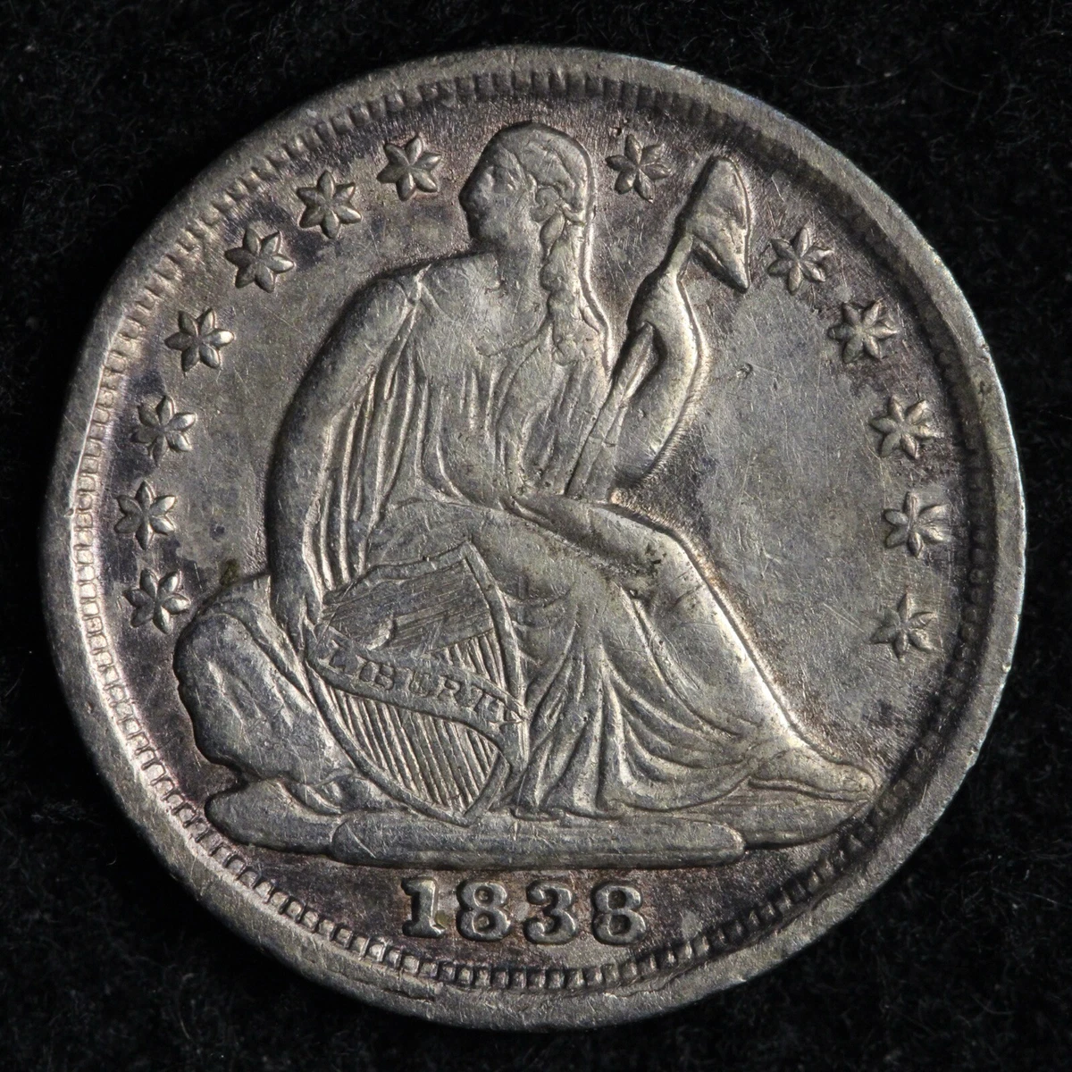 1838 Seated Liberty Silver Half Dime AU E326 WHM | eBay