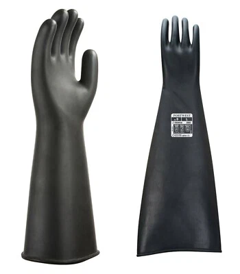Guantelete de goma látex de peso pesado Portwest A802 A803 negro cemento químico