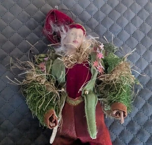 Fairy Elf Doll Shelf Sitter Bendable Arms Porcelain face/hands Loose Legs 12" - Picture 1 of 10