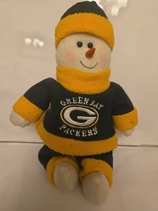 Vintage Green Bay Packers Schneemann Plüsch Puppe bestickt Pullover Logo Emblem NFL - Bild 1 von 5