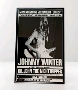 Johnny Winter, Dr. John 1976 Utretcht, the Netherlands Framed Concert Poster - Picture 1 of 2