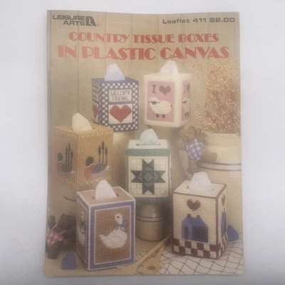 Leisure Arts Country Tissue Boxes Cross Stitch Booklet - Image 1 of 4