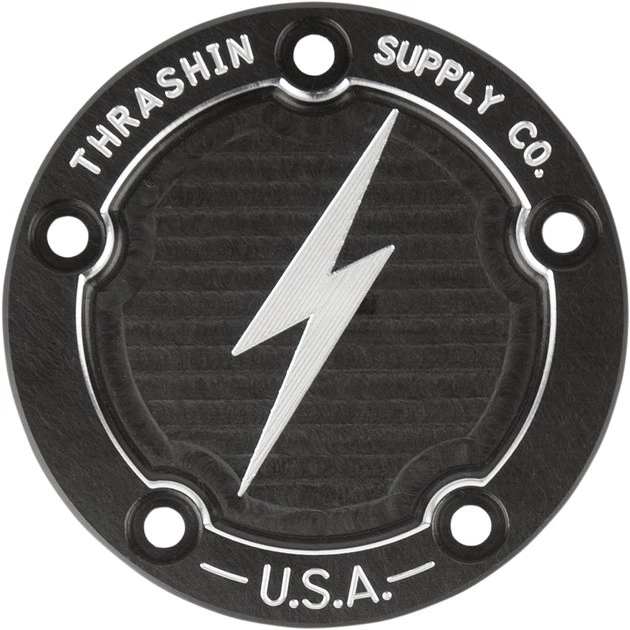 Thrashin Supply Co. Dished Points Cover Black #TSC-3026-4 Harley Davidson - Image 1 of 1