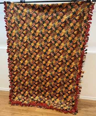 Manta/tiro polar hecha a mano pesada FALL FOLLAGE #30 (49,5 pulgadas de ancho X 70" de largo) Foto 1 de 3