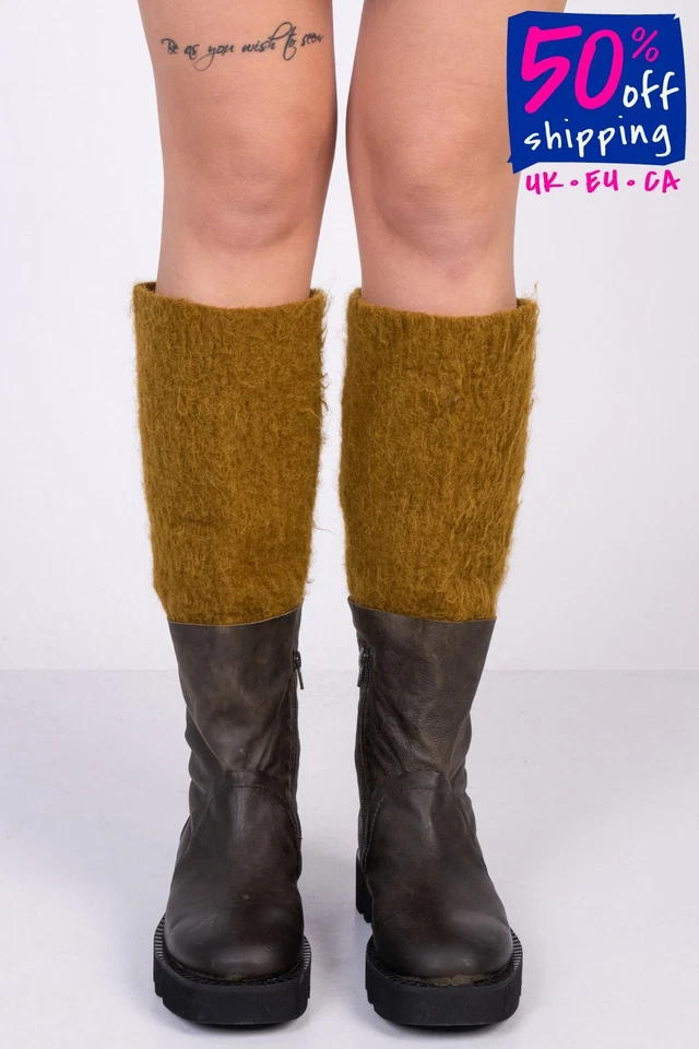 Stivali al ginocchio in pelle MALLONI RRP €383 US10 UK7 EU40 suola Vibram Vi-Lite - Immagine 1 di 4