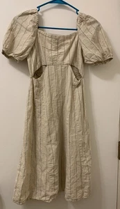 Zara girls beige short sleeve ruffle soft textured dress size 13-14 - Picture 1 of 4