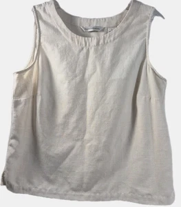 Draper's & Damon's sz Large L Rayon Linen Blend Shirt Tank Top Sleeveless Woven - Picture 1 of 5