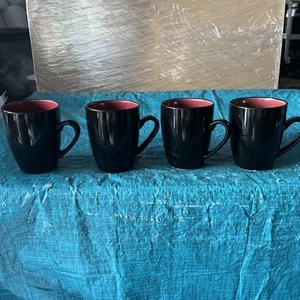 Thomson Keramik/ 4er Set/ 10 Unzen Kaffeetassen/schwarze Keramik - Bild 1 von 5