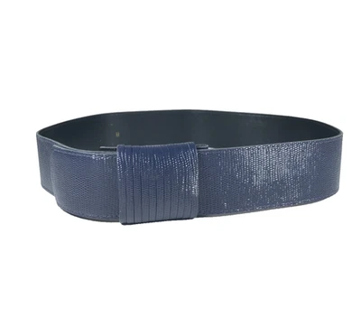 Cinturón Para Mujer XS-S Azul Marino De Colección Estampado Animal Clásico Años 80 Vestido Ancho Informal Foto 1 de 4