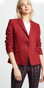 Chaqueta Blazer Rag & Bone Lexington Roja Mezcla Lana Un Botón Forro a Cuadros 10 - Imagen 1 de 9