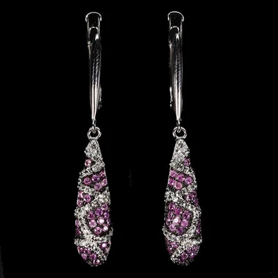 Pendientes de plata de ley 925 zafiro redondo corte diamante topacio piedras preciosas joyería Foto 1 de 4