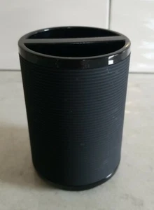 Soft Touch Black Toothbrush Holder MAINSTAYS Ribbed Contemporary Sleek Plastic - Bild 1 von 6